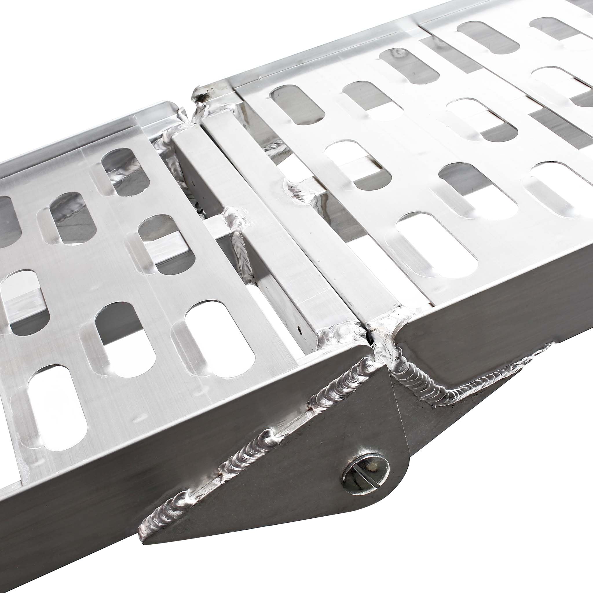 Wiltec Lot de 2X Rampe de Chargement Pliable 2260 x 295 mm – capacité de Charge Max. 680 kg – avec poignées – Profil à Trous – en Aluminium – Rampe d'accès Utilitaire Moto ATV Quad remorque