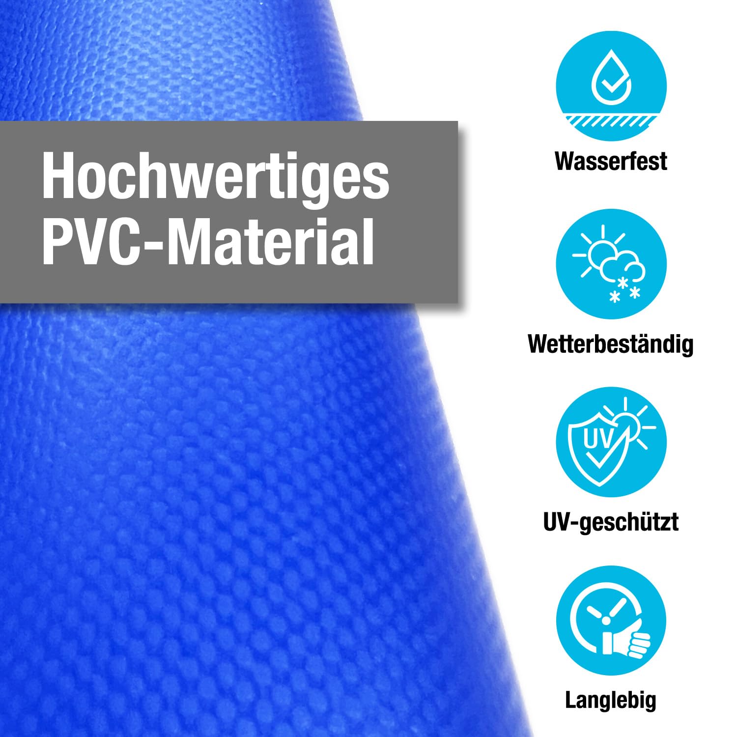 ANKO PLANEN LKW PVC Plane 450g/m² - 3m breit - Meterware ohne Ösen - wasserdichte und robuste Abdeckplane mit Gewebe (Lichtgrau RAL7035)