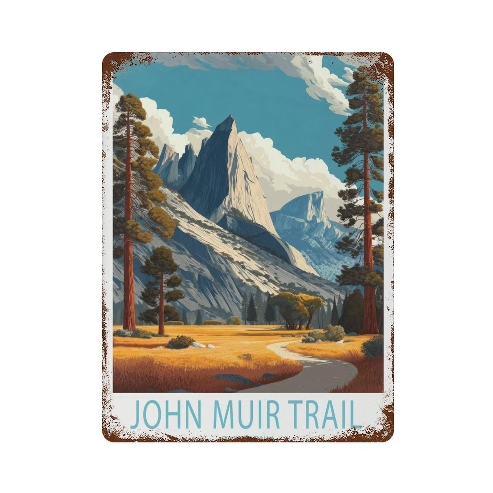 xiaoxiaoshen John Muir Trail Travel Sierra Nevada California Wall Decor Art Metal Tin Poster Modern Home Decor Art Home Bar Shop Decorations Vintage Sign 40x30cm