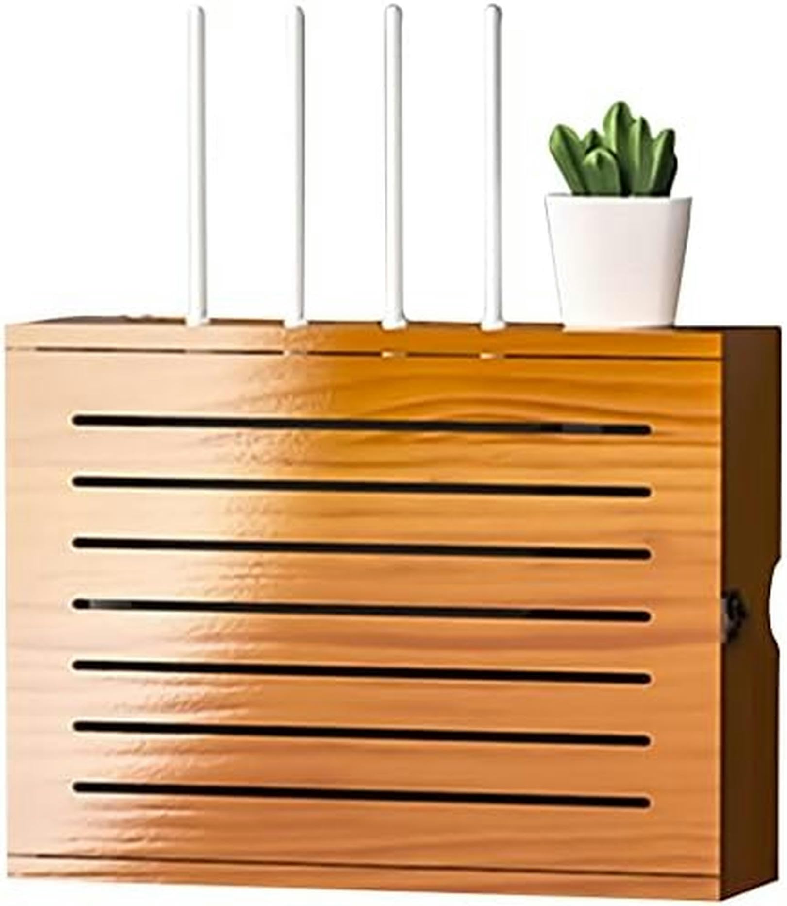 Boîte de rangement pour routeur en bois blanc, support mural design et robuste
