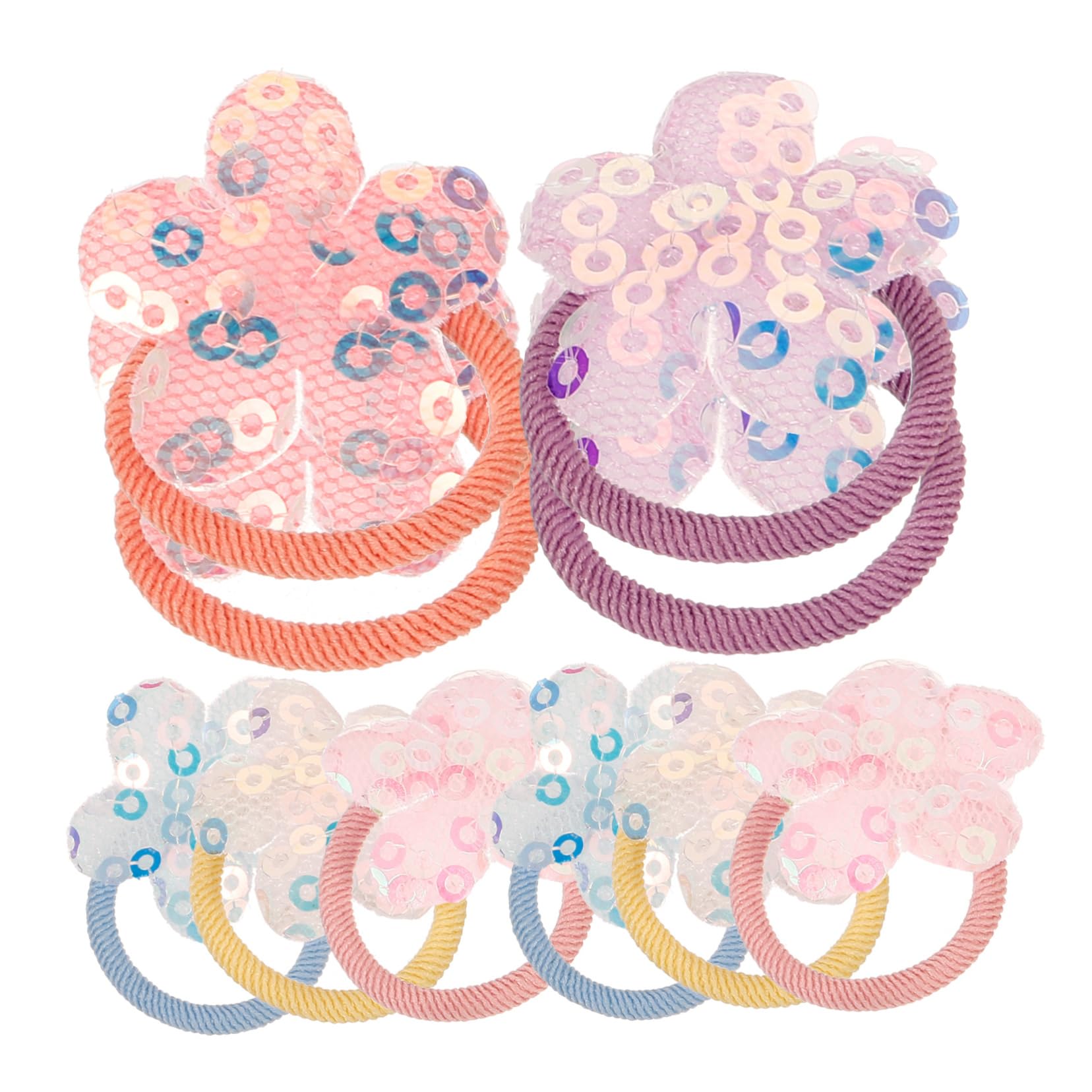 BESTonZON 10Pcs Cute Dog Hair Ties Elastic Rubber Bands for Puppy Grooming Adorable Five Petal Flower Design for Pets for Dog Parties and Holiday Celebrations