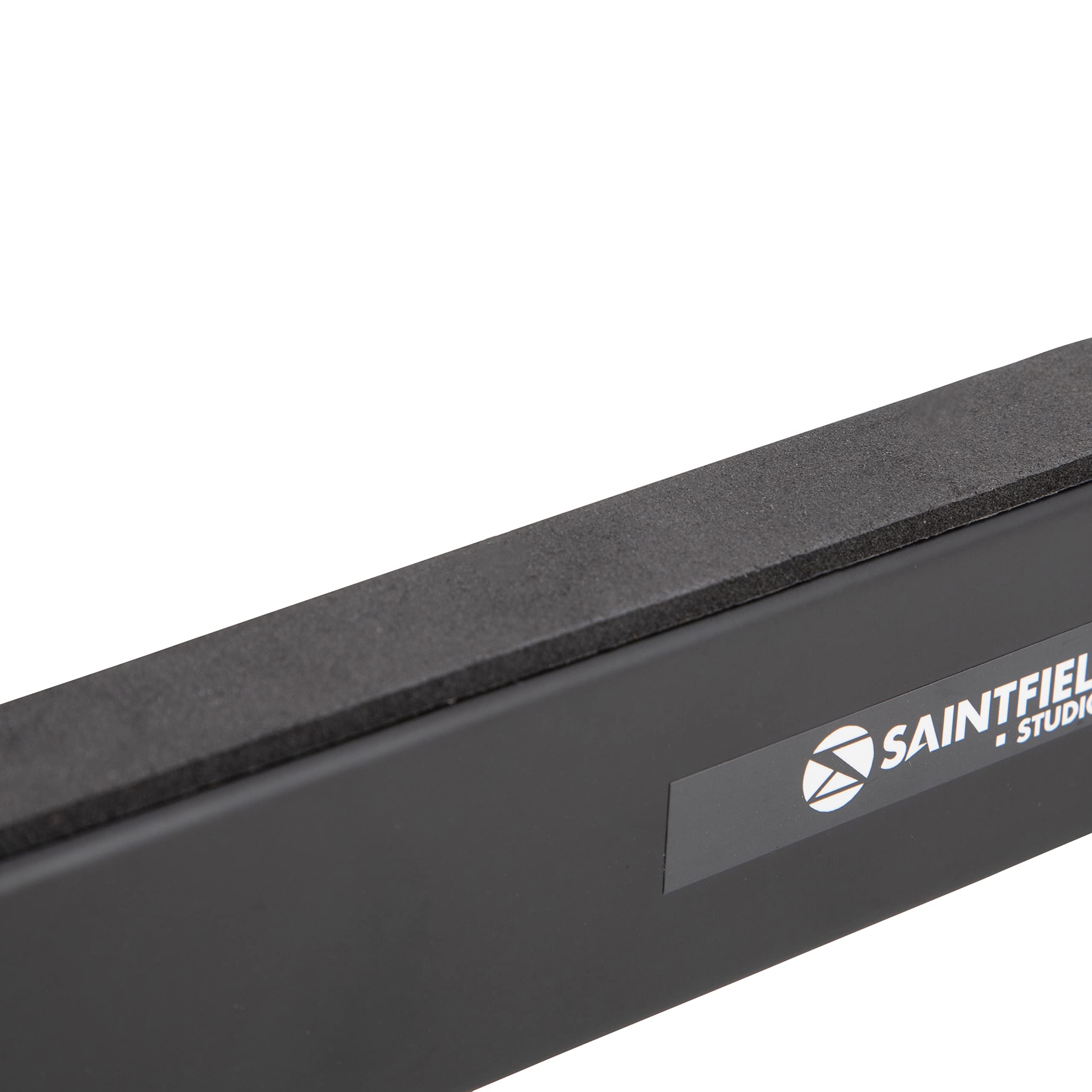 Saintfield Studios - Brazos para Teclado de Slatwall - Par - Metal Negro - Ajustables con Relleno de Espuma para Estudio u Hogar - Completo con Clips de Cable de Silicona
