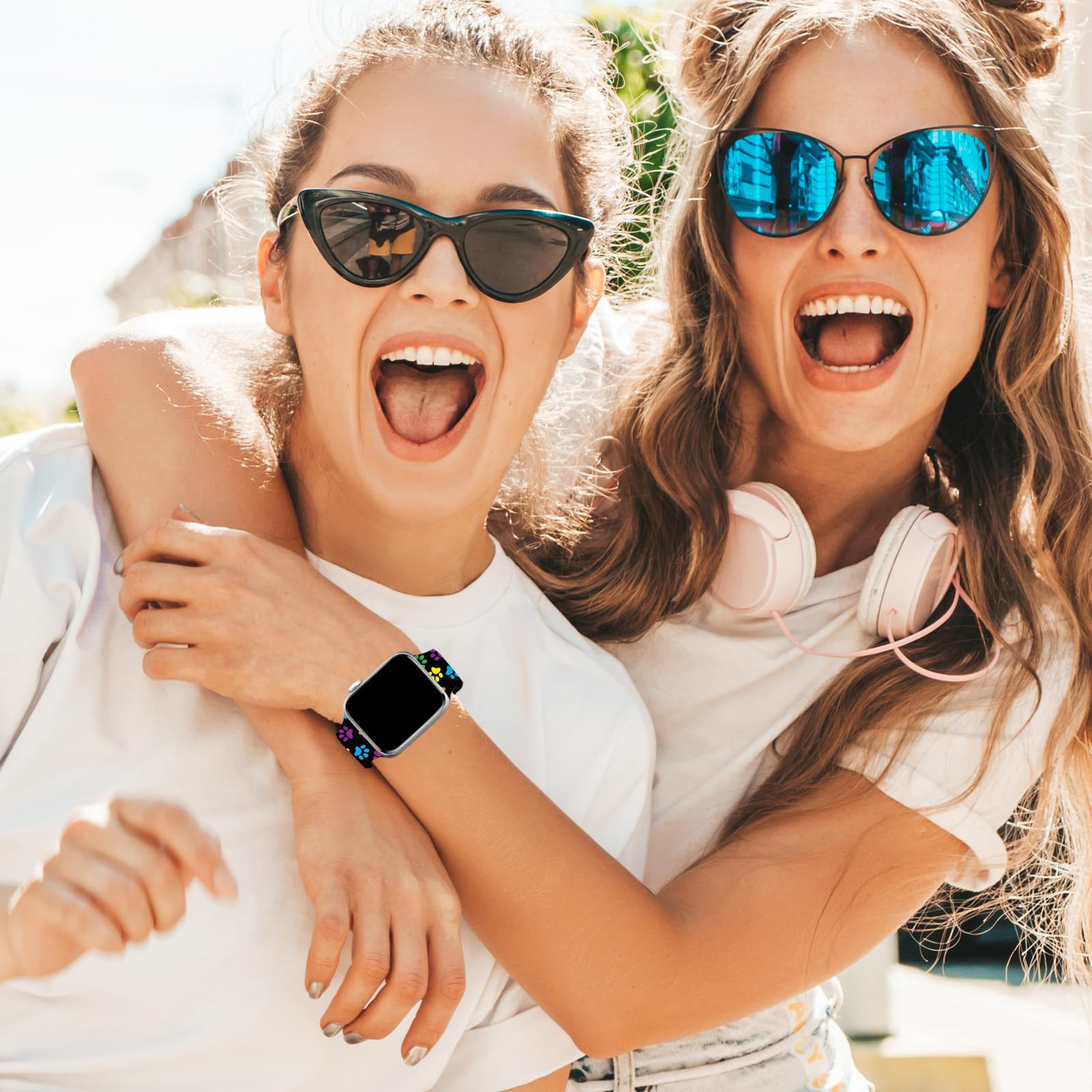 Sportowy pasek do zegarka kompatybilny z Apple Watch 38 mm, 40 mm, 41 mm, 42 mm, 44 mm, 45 mm, dla kobiet, mężczyzn, prezenty, regulowane, wymienne, miękkie silikonowe paski do smartwatcha do iWatch