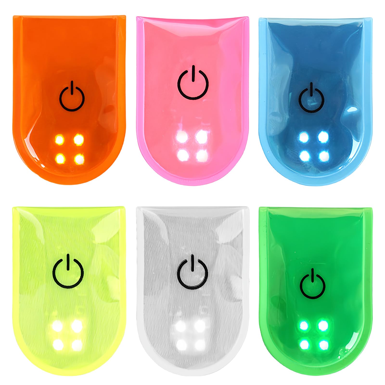 WIYETY Pack of 6 LED Clip Light Safety Light LED Clip Outdoor Sports LED Safety Light Reflective Magnetic Clip for Child Safety Backpack Hiking Running Jogging