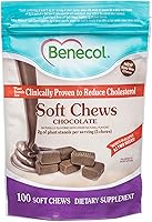 Benecol Soft Chews Chocolate - Clinically Proven Plant Stanols to Lower Cholesterol - Easy Bite 100 Count Pouch