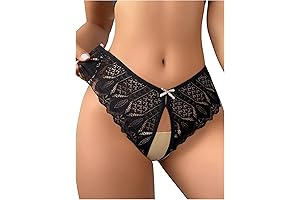 Women's Lace Criss Cross Crotchless Panties