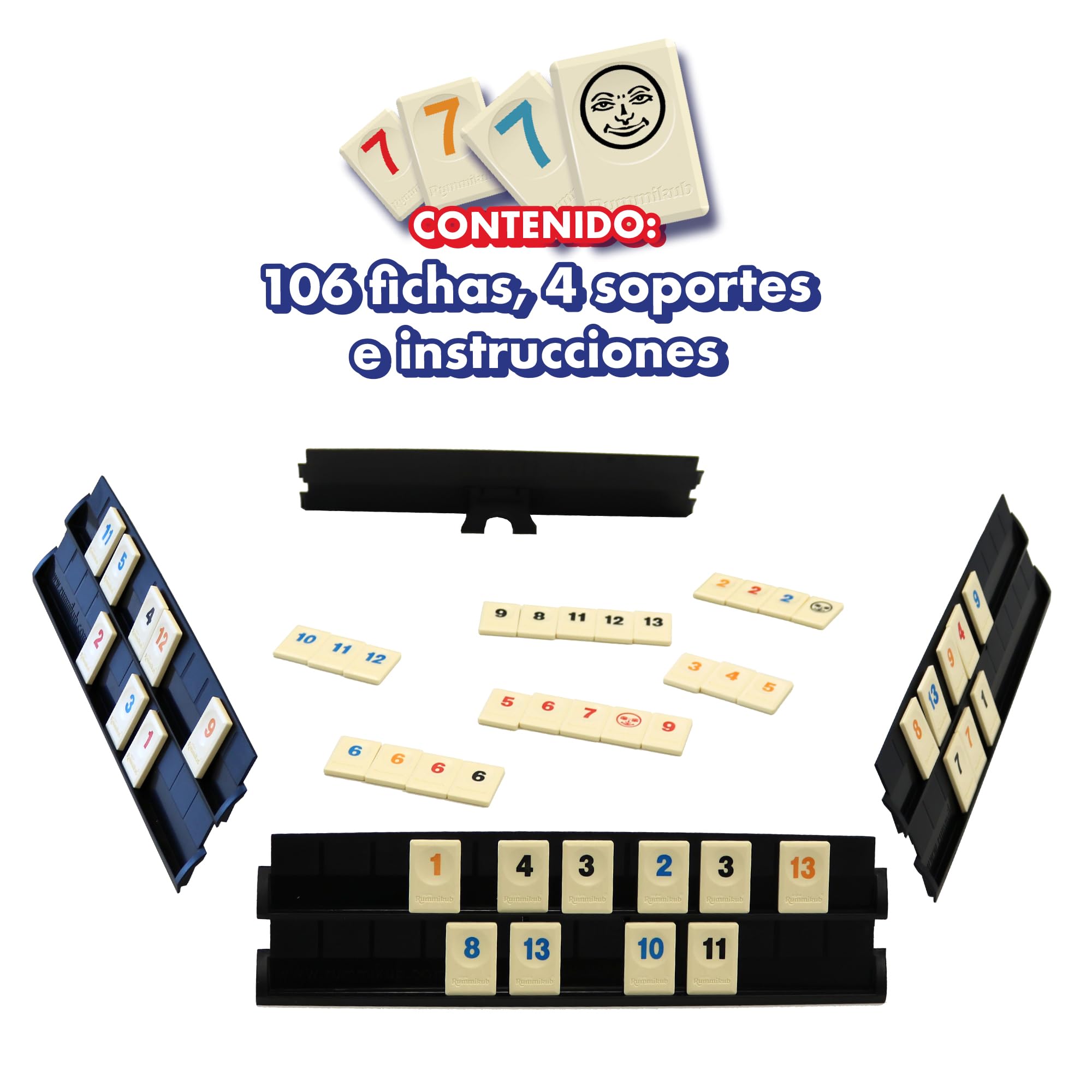Bizak, Rummikub Original, 4 Jugadores, Juego De Mesa+6 Años, Juegos De Mesa Adultos Y Niños, Juego Estratégico De Fichas, Juego De Números De Estrategia para De 2 a 4 Jugadores(64550400)