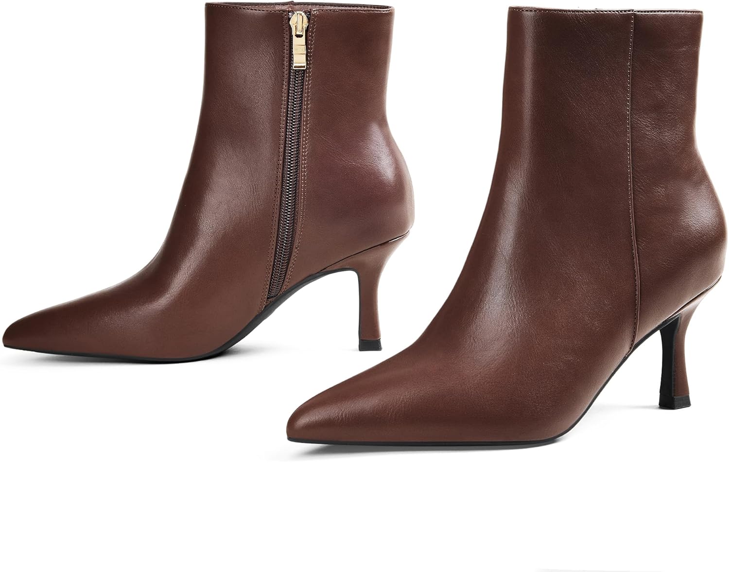 Elisabet Tang Women's Pointed Toe Booties 3 inches Heels Ankle Boots with Side Zipper Dressy Comfy Work Formal Winter Fall - Image 5