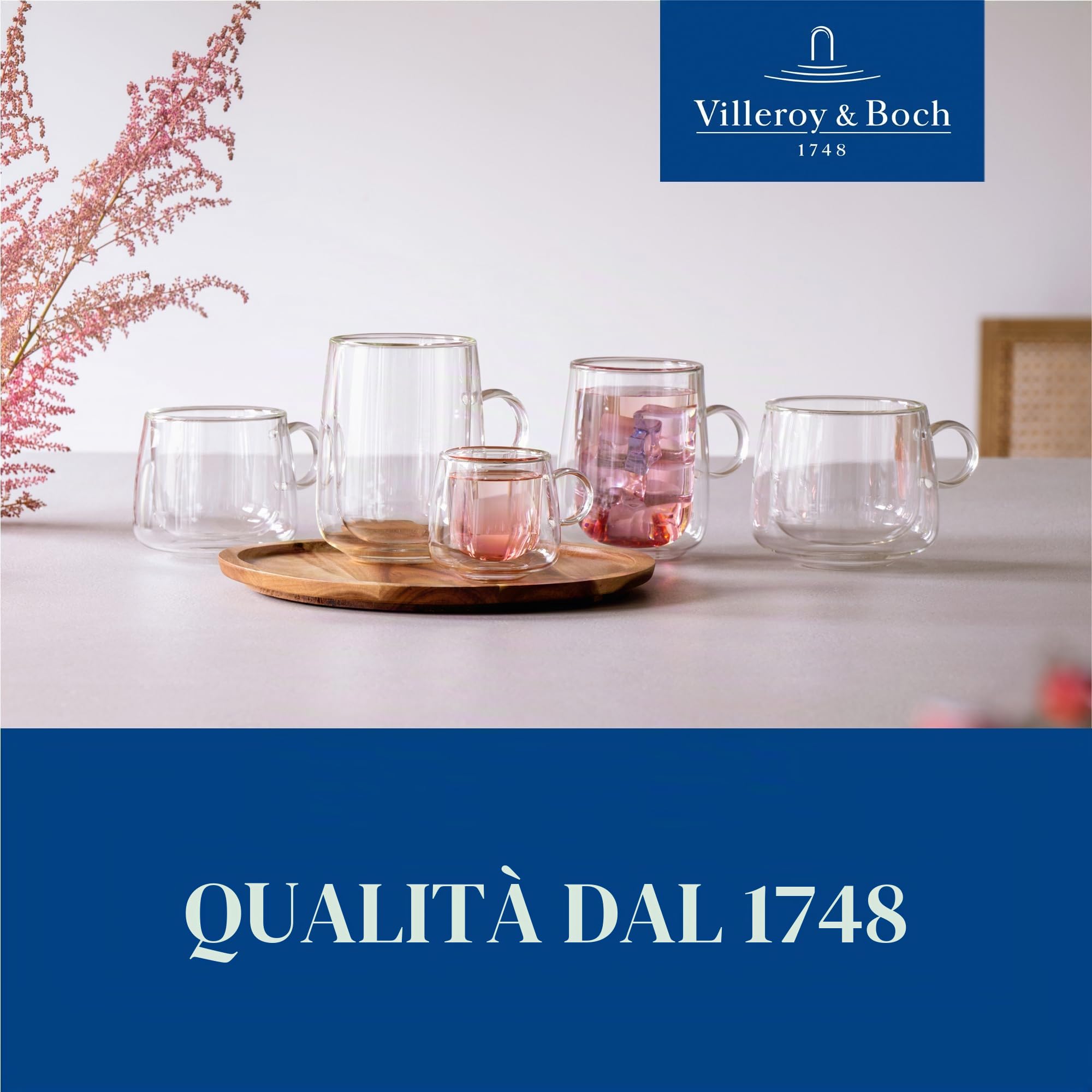 Villeroy & Boch - Artesano Hot&Cold Beverages teiera trasparente, lavabile in lavastoviglie, utilizzabile nel microonde, bricco da caffè per bevande calde e fredde, 1 litro, vetro borosilicato