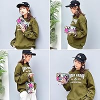 Vista 5 de BIAOTIE Cartera de pulsera de gran capacidad, Bolso de mano de nailon impreso impermeable para mujer