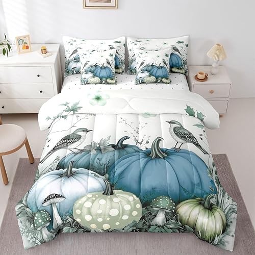 Miniatura 23 de Feelyou Juego de edredón de flores con sábanas, tamaño individual, cama de flores groovy en una bolsa, diseño de flores hippie de los años 70, juego