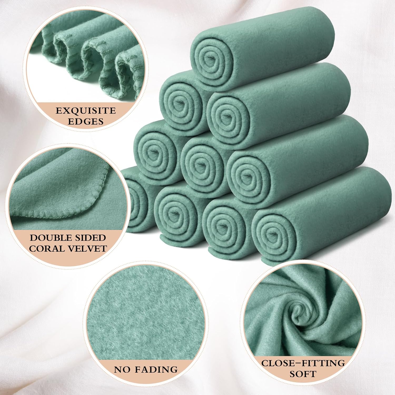 24 Packs Fleece Throw Blanket Soft Warm Lightweight Fleece Blanket Cozy Throw Bulk for Bed Couch Sofa Home Office Wedding Gifts Suitable for Seasons, 50 x 60 Inches(Lake Blue) - Image 3