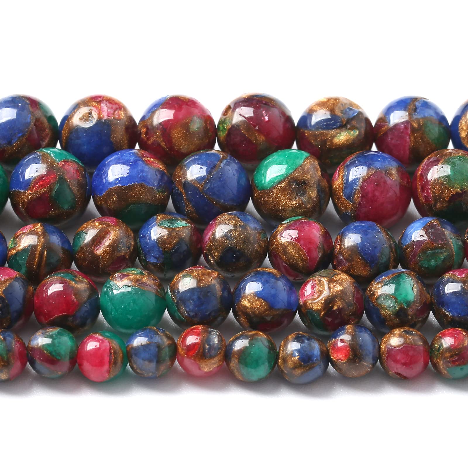 U10-KD1103 - 37 cuentas redondas sueltas de 10 mm para hacer joyas y pulseras