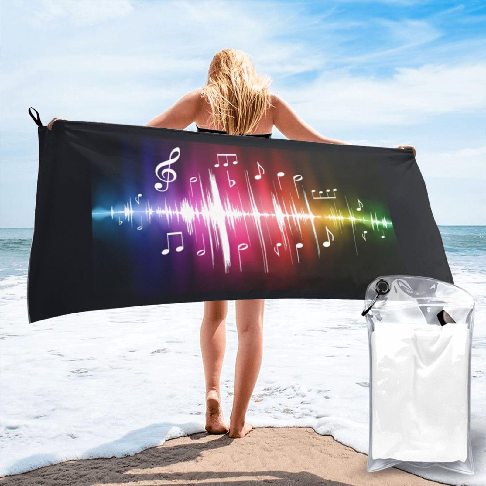 AYYQWE Musics Print Lightweight Towel For Men Women Travel Beach Camping Hiking Yoga Swimming Sports