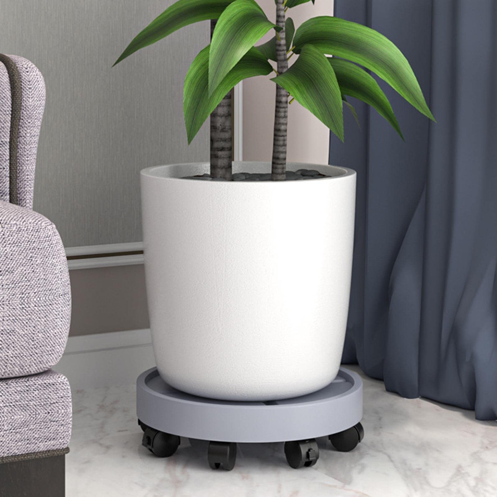 LICHTS Plant Stand with Wheels Plant Container Accessories for Home Plant Pots S