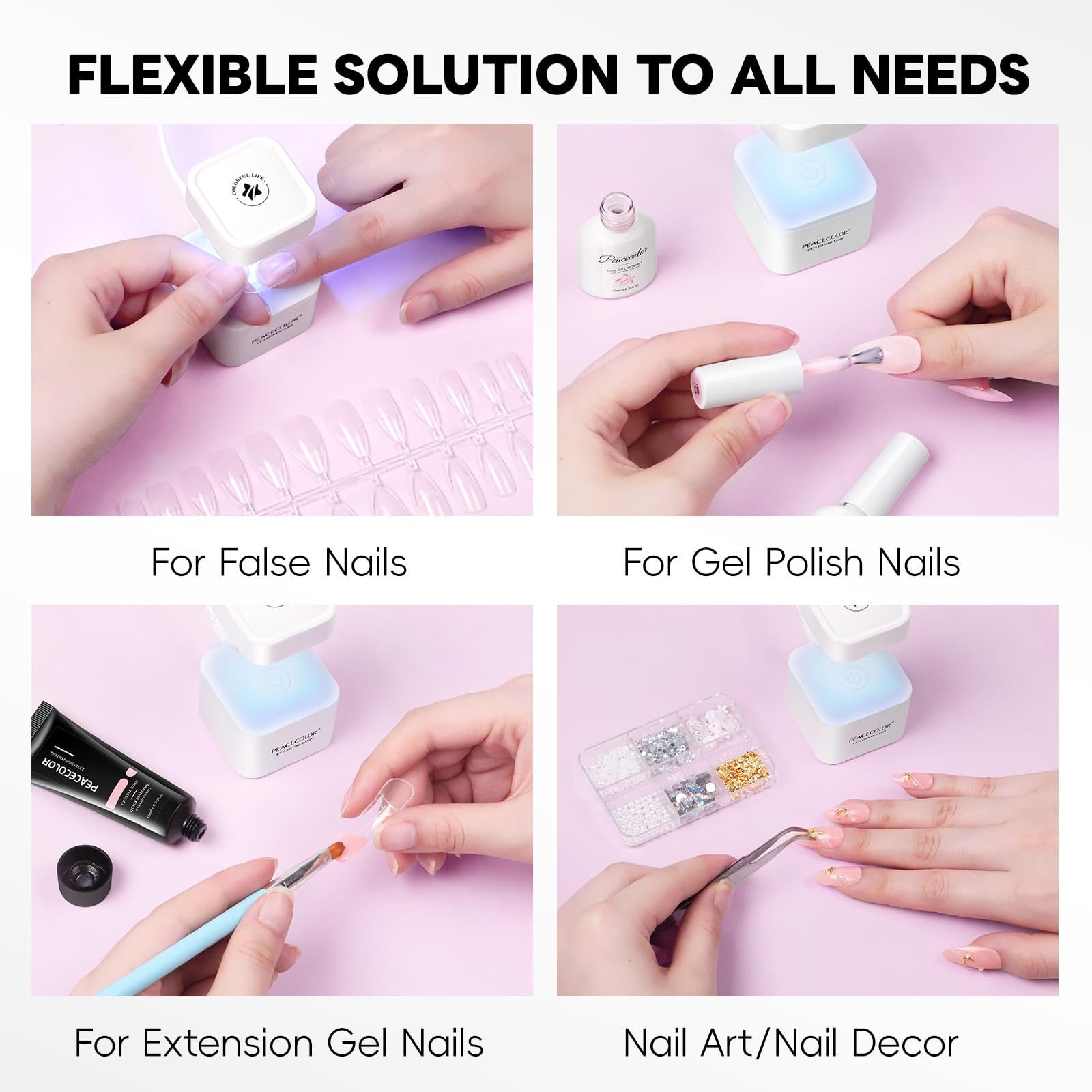 PEACECOLOR Mini UV Light - Fast Gel Nail Curing -4