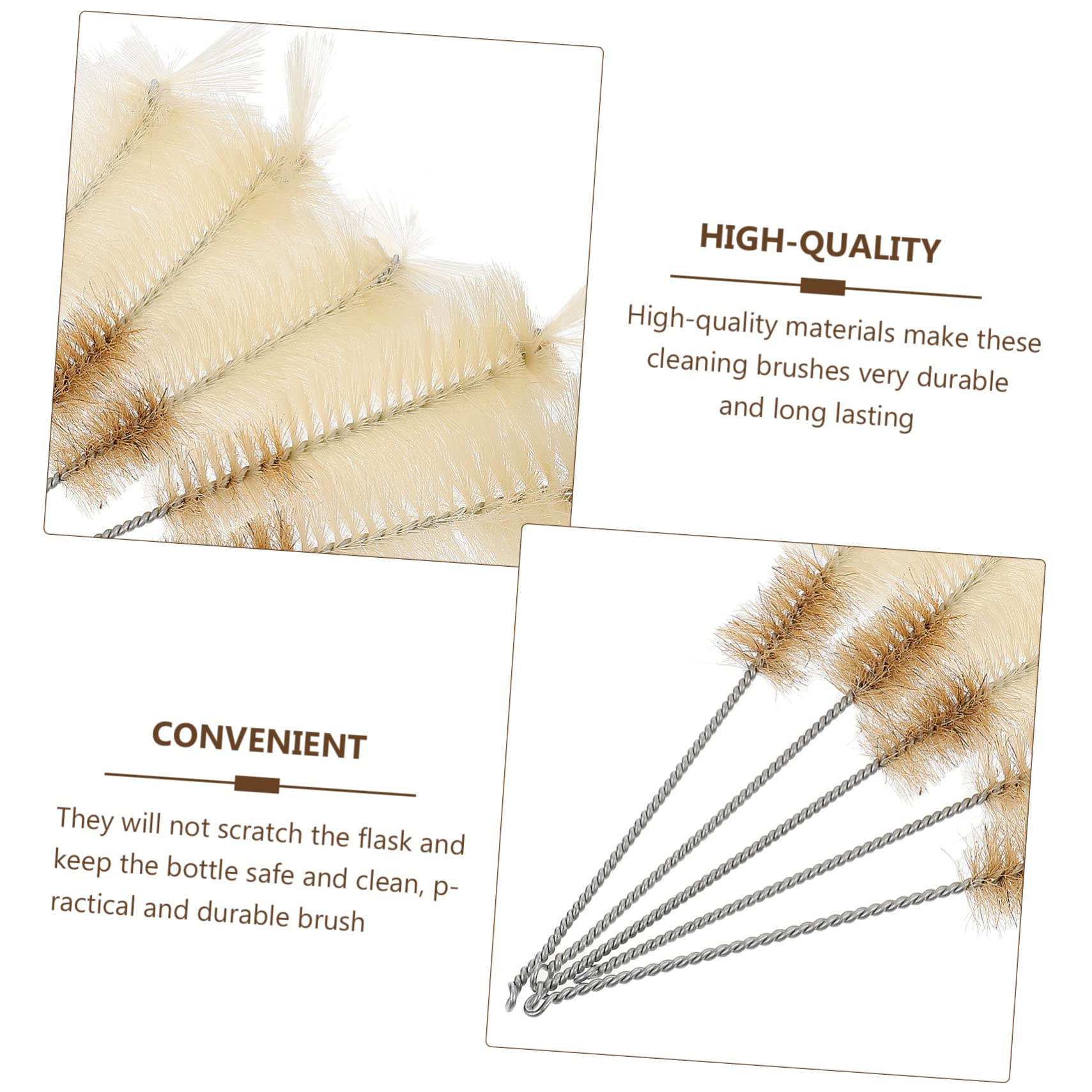 NAMOARLY 5pcs Erlenmeyer Flask Brush Cleaner Test Tube Cleaning Brush Bottle Long Straw Brush Conical Brush Tool Flask Cleaning Lab Glassware Brush Tube Cleaning Lab Test Tube Brush Bristle