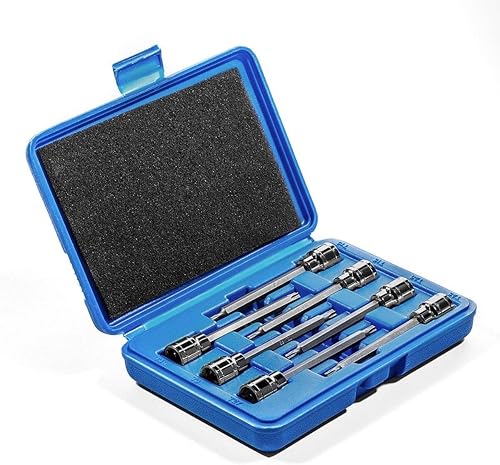 Stark USA Juego de llaves de vaso Torx Star Bit Extra Largas de 7 Piezas de 38" de 38", T10-T40, Estuche de transporte incluido