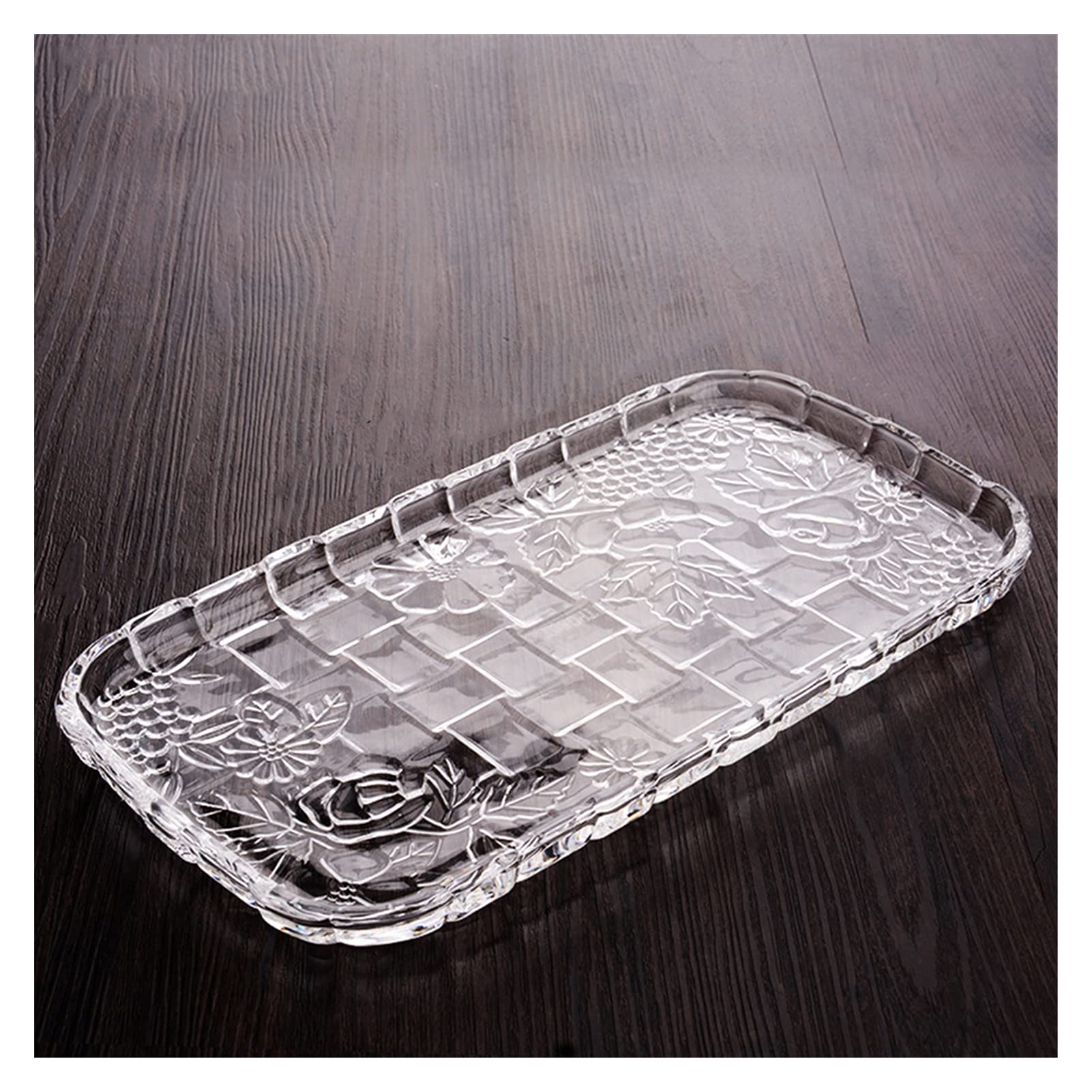 Plateau de rangement de bureau en cristal dépolie rectangulaire pour organiser votre espace