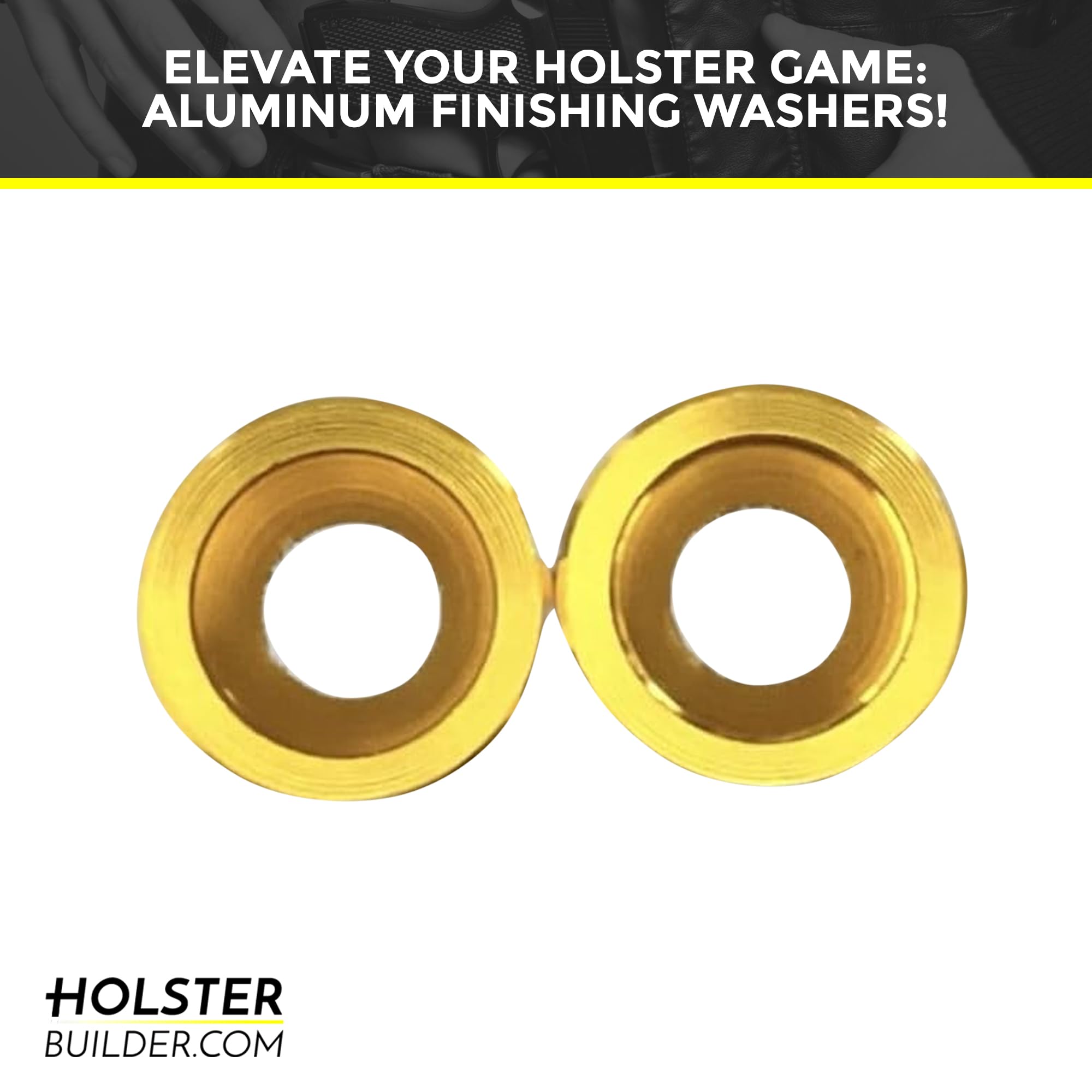 Holsterbuilder Aluminum Finishing Washers - Artistic Craft - DIY Enthusiasts - Vibrant Colors - Versatile Craftmanship (25-Pack - Gold)