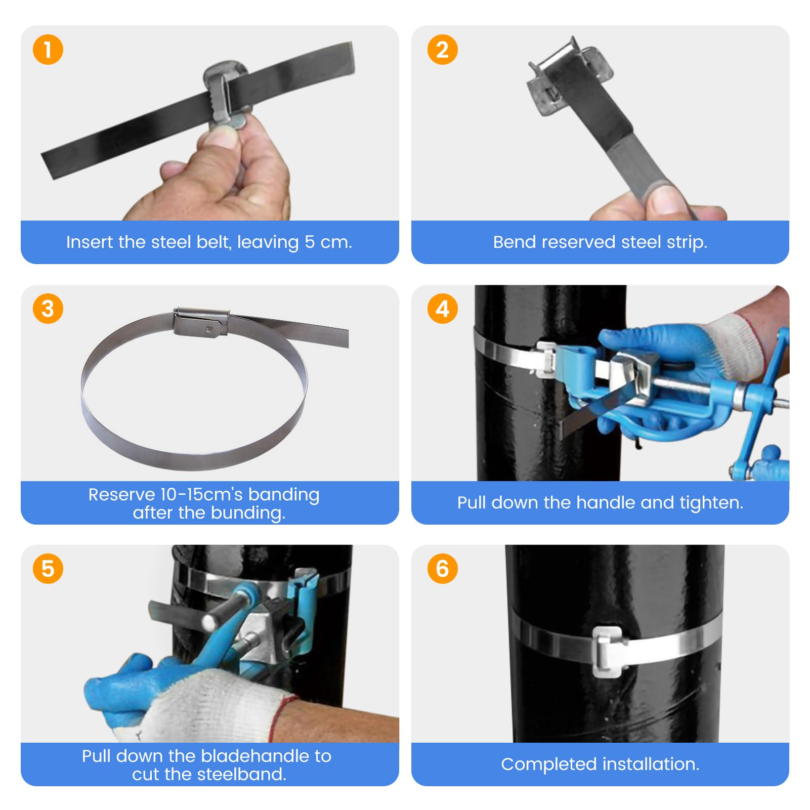 Tendireggia Manuale In Acciaio MINENICE - Per Reggette 4-20 Mm, Taglio E Tensione, Multiuso - Foto 5