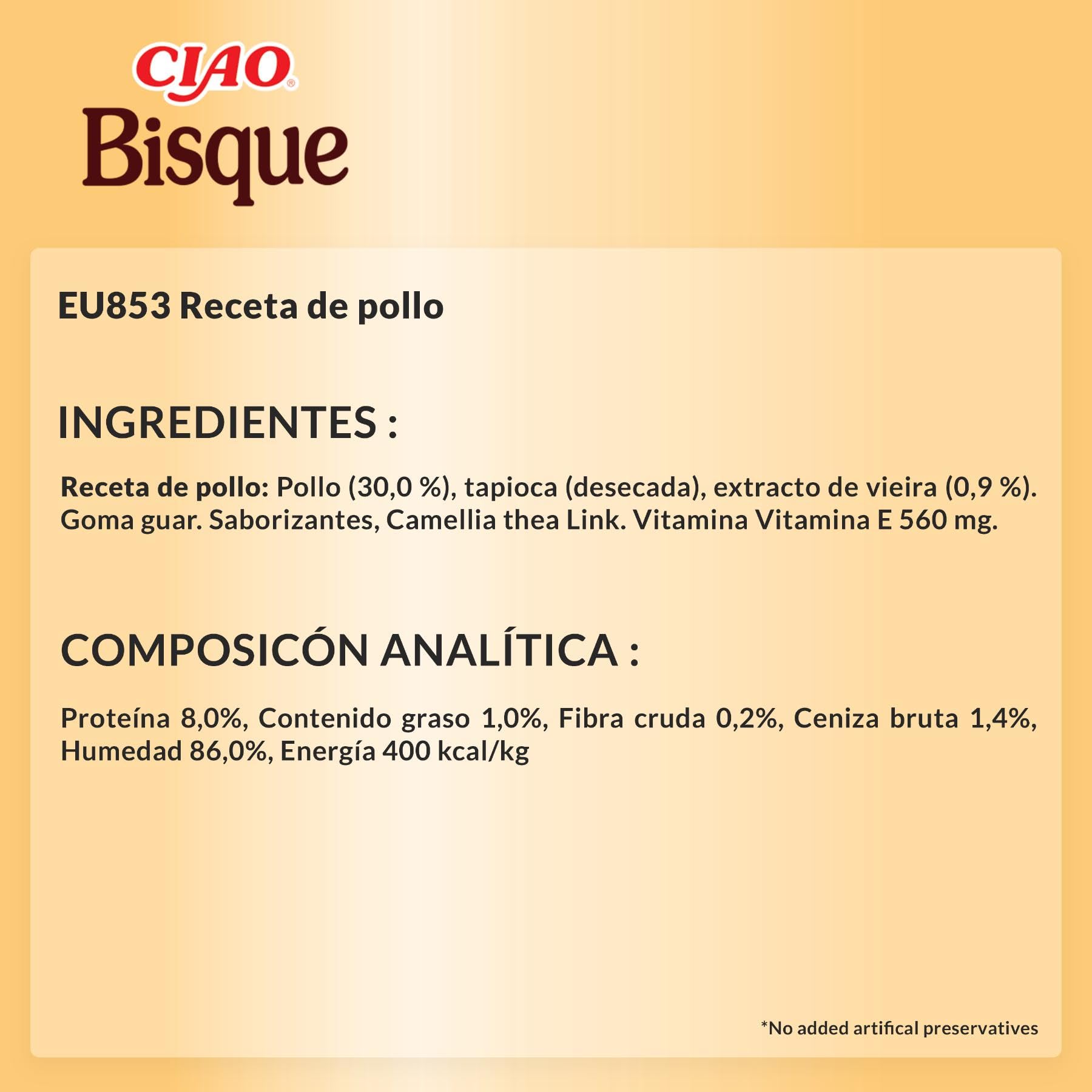 INABA Churu Gatos -Snacks de Puré - Receta de Pollo - Premios Cremosos Saludables - Sin Cereales, Conservantes, Colorantes - Sólo 16 Calorías - 480G(12x40g)