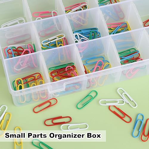 Miniatura 7 de Paquete de 6 cajas organizadoras de plástico de 18 rejillas con divisores, organizador de 18 compartimentos, organizadores de cajas de aparejos y