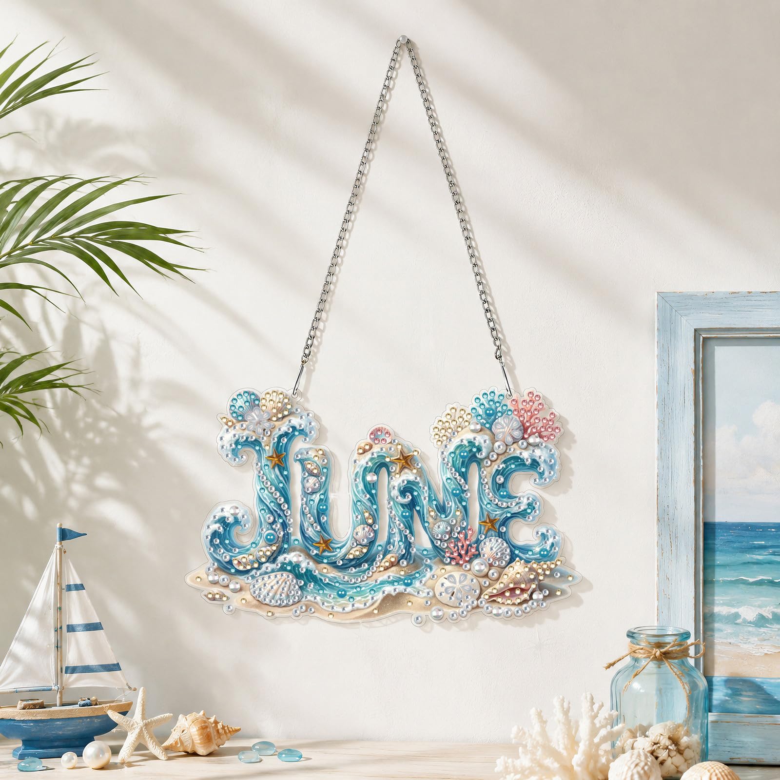CustmArti DIY Diamond Art Malen nach Zahlen Set 12 Monate Motive Wanddekoration Anhänger aus PET Material Unregelmäßige Form Kristall Diamanten Painting Home Decor-12 months