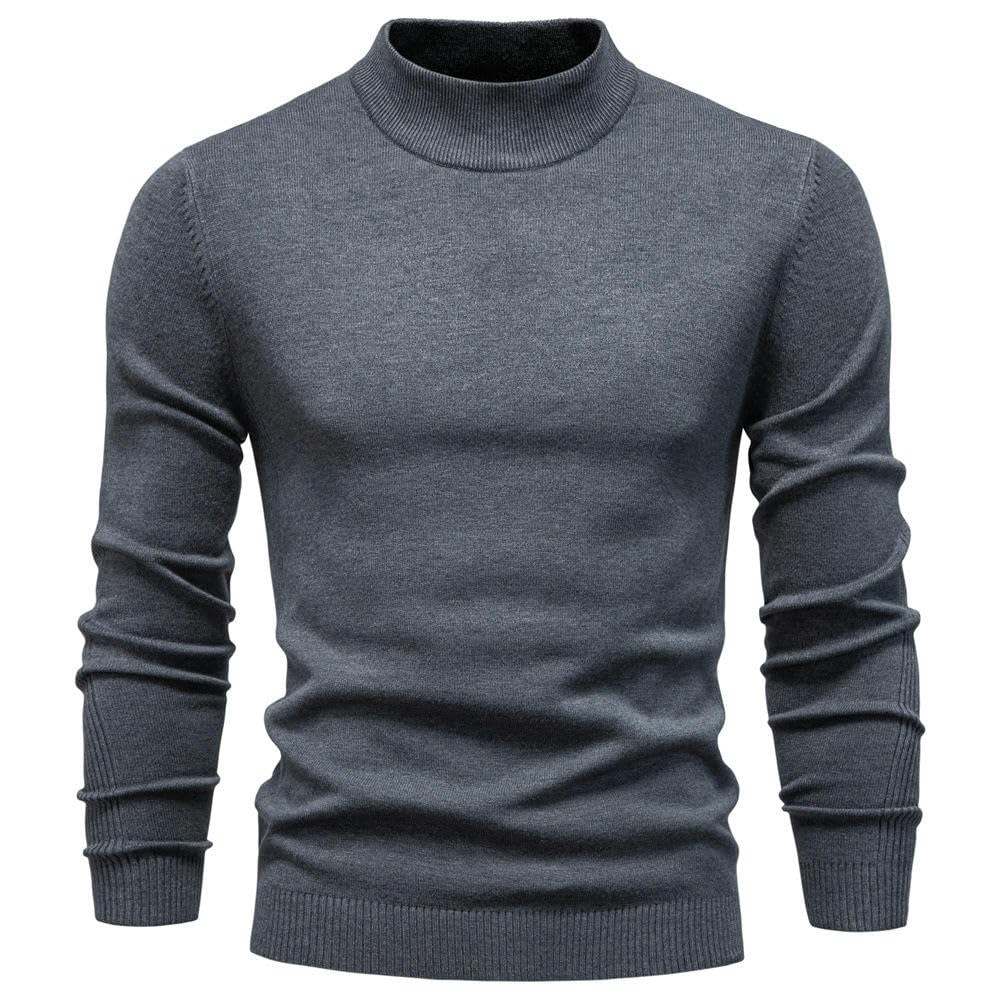 Jersey para hombre Otoño/Invierno Casual Color sólido Cuello Alto