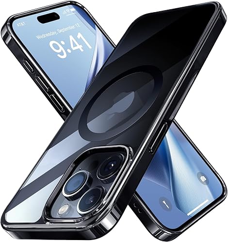 Alphex Funda magnética fuerte y oficial de color para iPhone 15 Pro, nunca amarilla, compatible con MagSafe, funda de teléfono de grado militar de