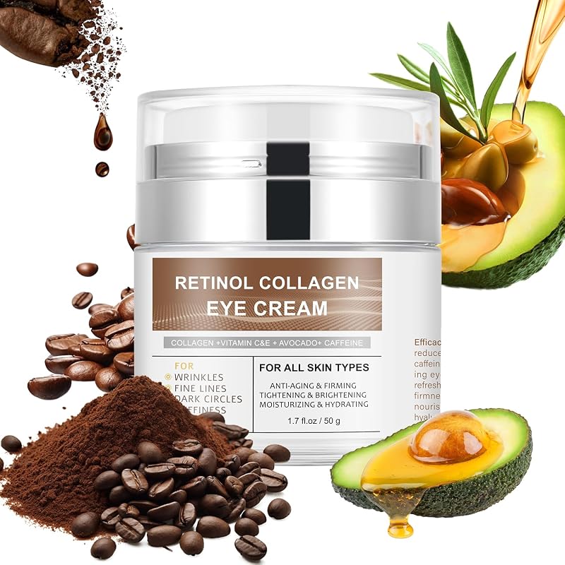 Creme para a região dos olhos IREV com retinol, colágeno, abacate, cafeína e vitamina C