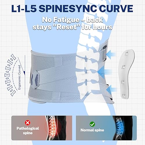 Miniatura 4 de Soporte de espalda fina para mujer, alivio del dolor de espalda baja, tela de punto ajustable y ajustada para llevar debajo de la ropa, ideal para