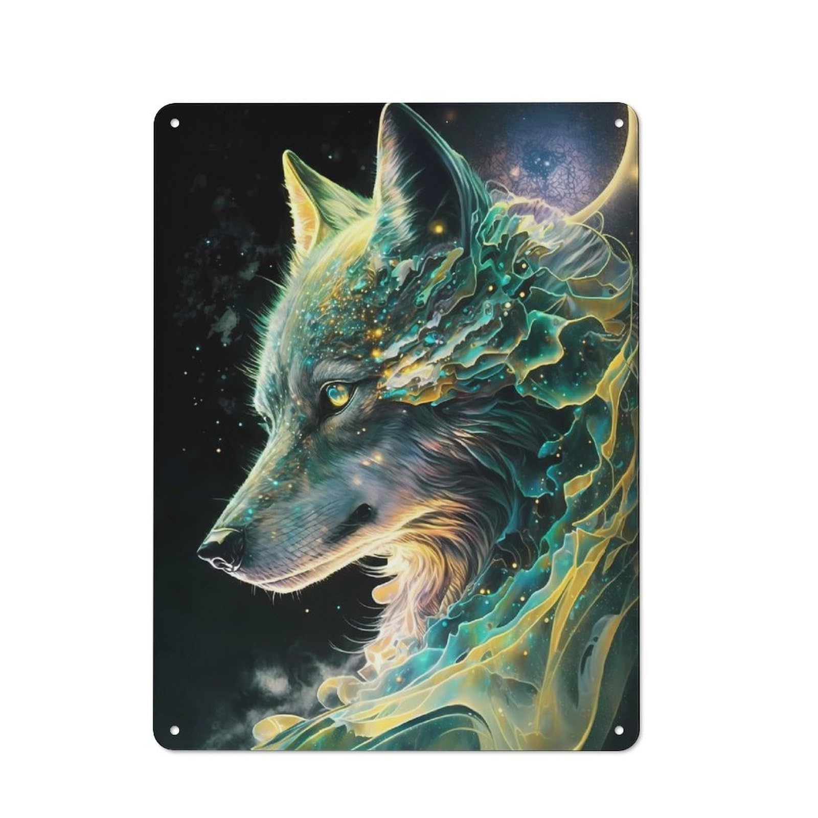 Junmoney Wolf Vintage Printed Metal Sign 40X30cm For Bar Or Restaurant, For Restaurant Interior Fans