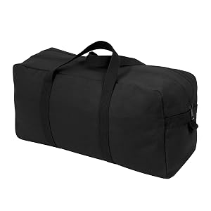 Rothco Canvas Tanker Style Tool Bag - Heavy-Duty Multipurpose Gear Carrier for Mechanics Plumbers Electricians Athletes Black