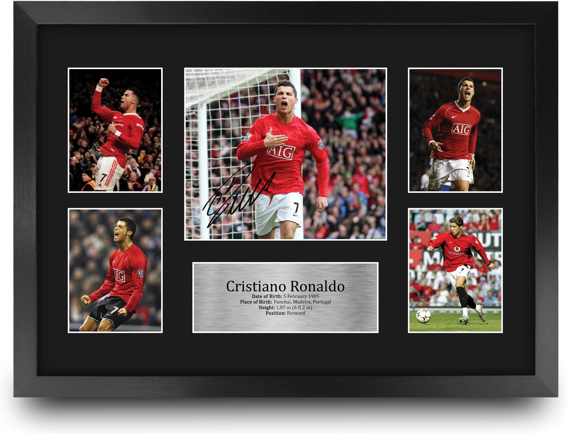 HWC Trading FR A3 Cristiano Ronaldo Gifts Printed Signed Autograph Picture for Football Fans and Supporters - A3 Framed