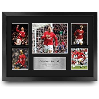 HWC Trading FR A3 Cristiano Ronaldo Printed Memorabilia Signed Autograph Photo Display for Football Fans and Fans - A3 Framed