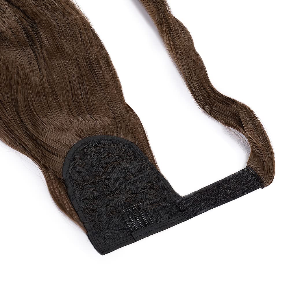 Cybelleza Curly Ponytail Extension Long Wavy Wrap Around Ponytails 20 inch Clip in Hair Extensions Hairpiece Synthetic for Women 105g - Image 2