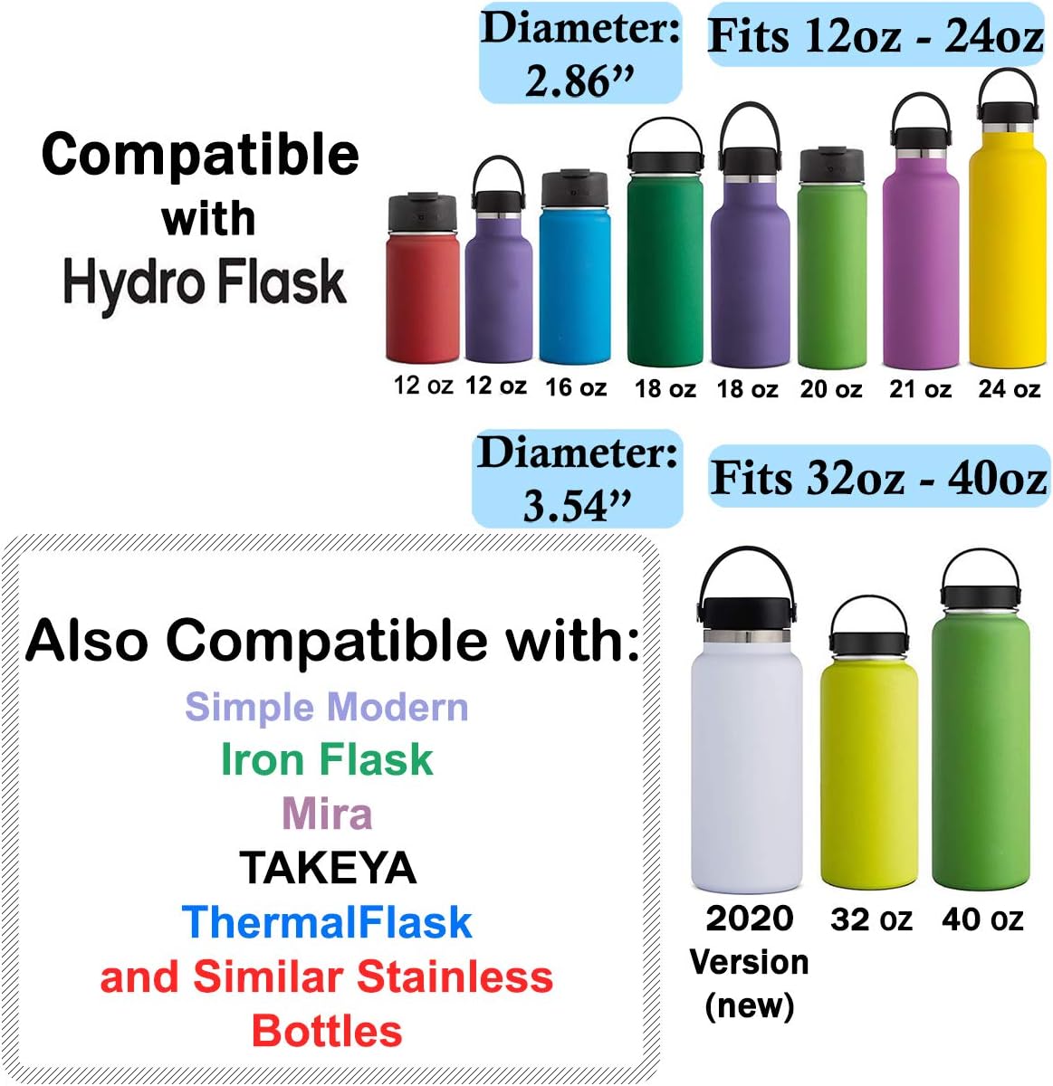 One MissionX Protective Silicone Sleeve Compatible with Hydro Flask 12 oz - 40 oz Water Bottles, Anti-Slip Bottom Boot Cover Accessories, BPA Free : Sports & Outdoors