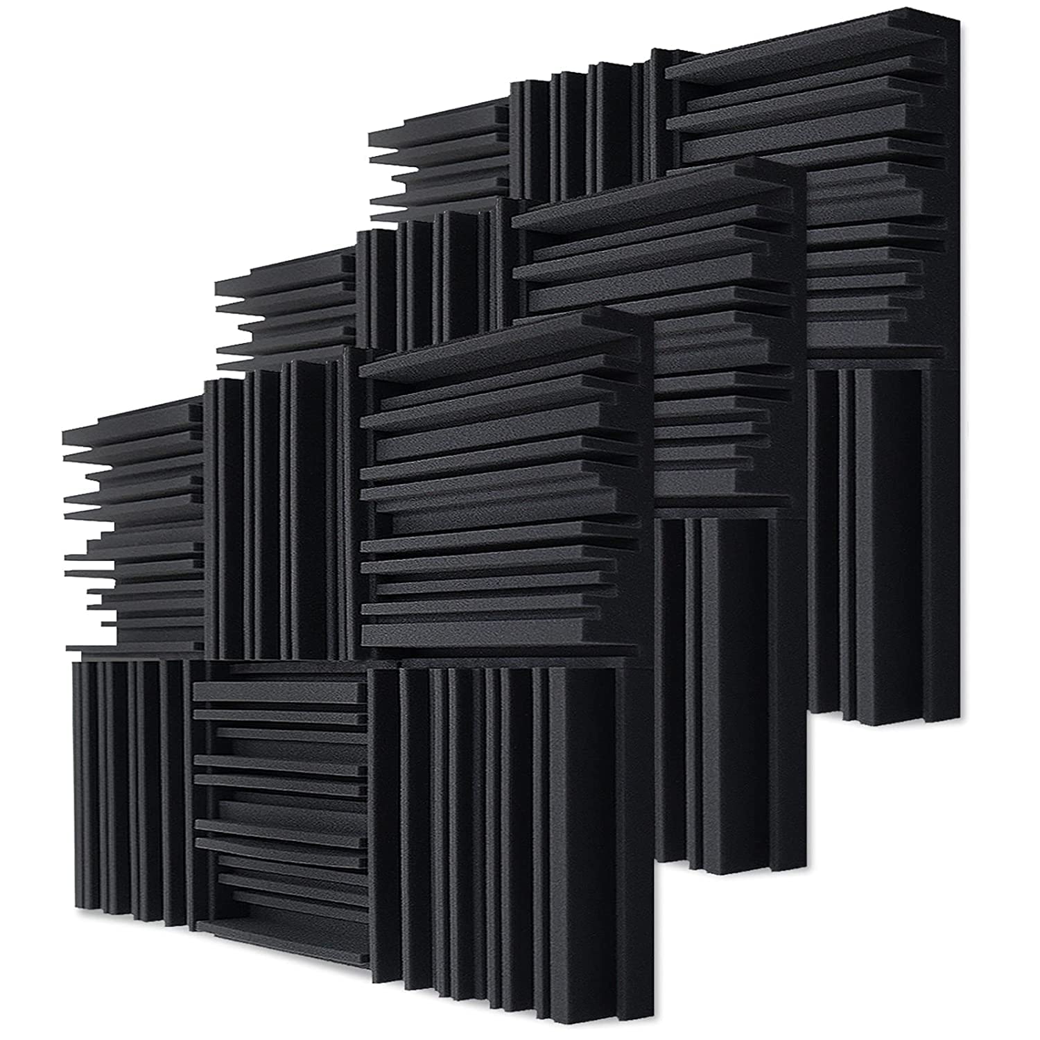 YGM Acoustic Foams® Line Diffuser Studio Absorption Foam Wall Panel - PACK of 18, Charcoal Black, 12'' X 12'' X 2'' Broadband Sound Absorber - Periodic Groove Structure-picture-29