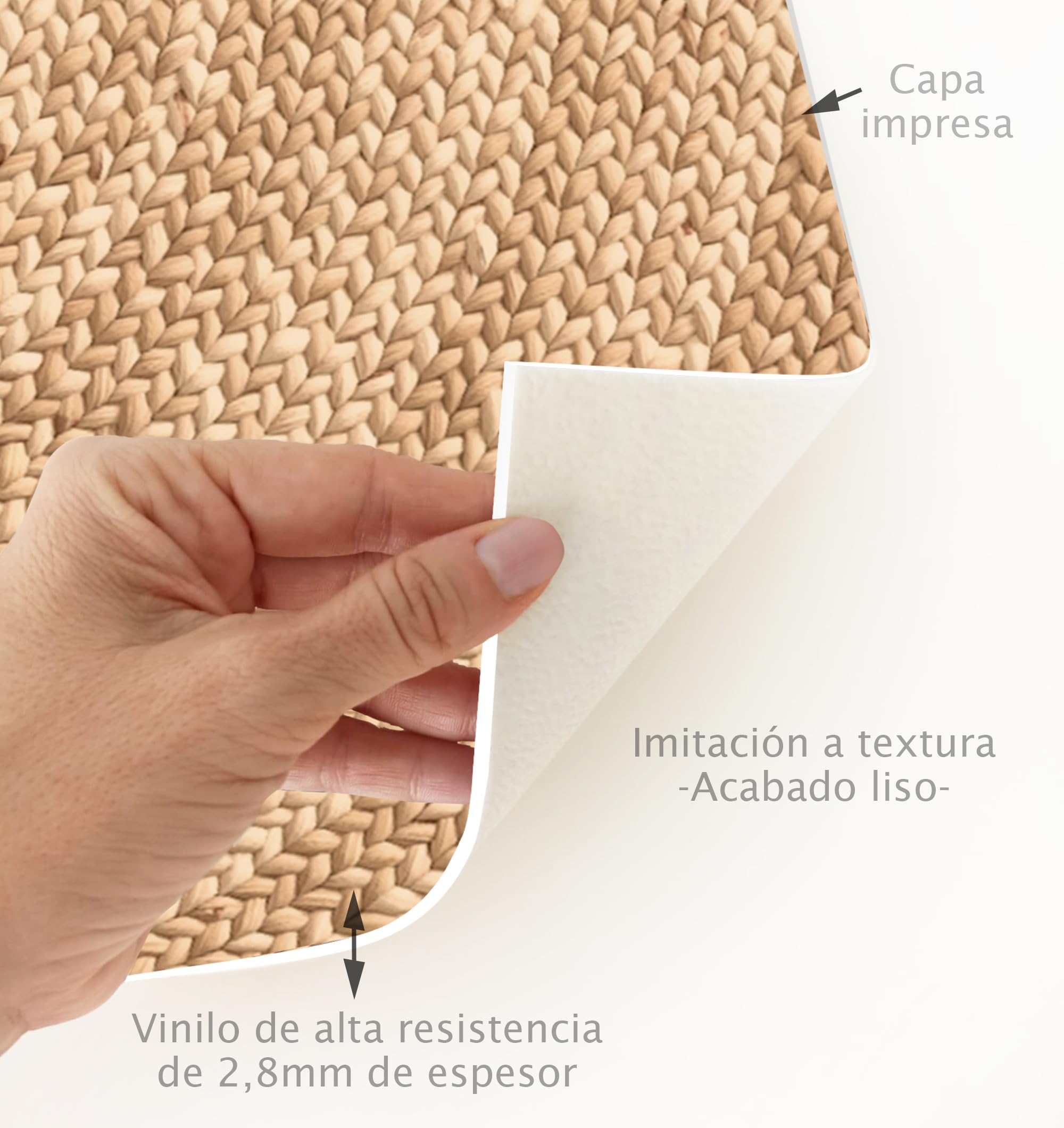 VINILIKO Design | Alfombra Vinílica Redonda Líneas Rosas [Diam] 150 cm - Antideslizante, Impermeable, Lavable - Varios Tamaños - Alfombra Vinilo Salón, Cocina