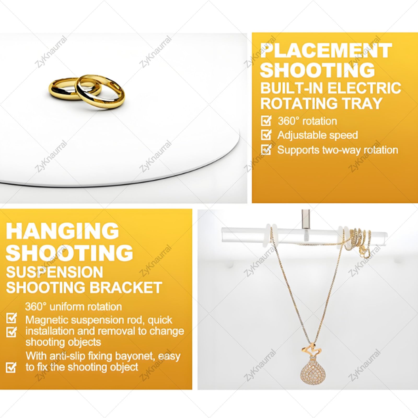 Kit per fotografia di gioielli, tenda da tiro portatile dimmerabile con 4 luci di riempimento, luminosità regolabile per studio domestico, piccola softbox per esposizione gioielli