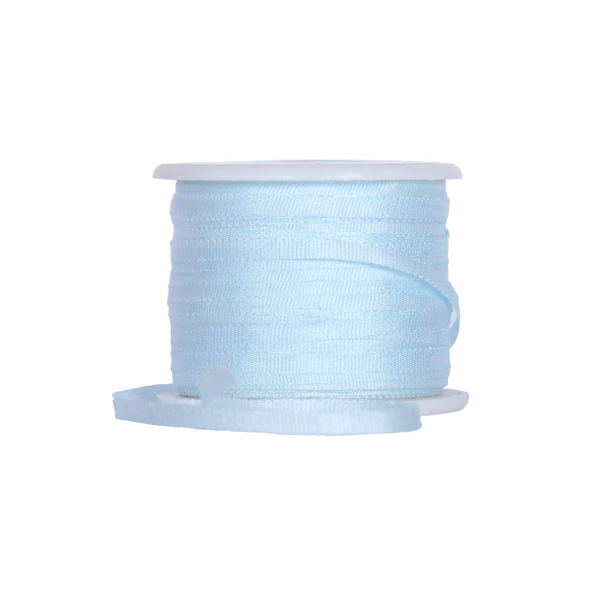 Threadart 100% Pure Silk Ribbon - 3 Sizes - Dozens of Colors - Pale Blue - 2mm No. 600