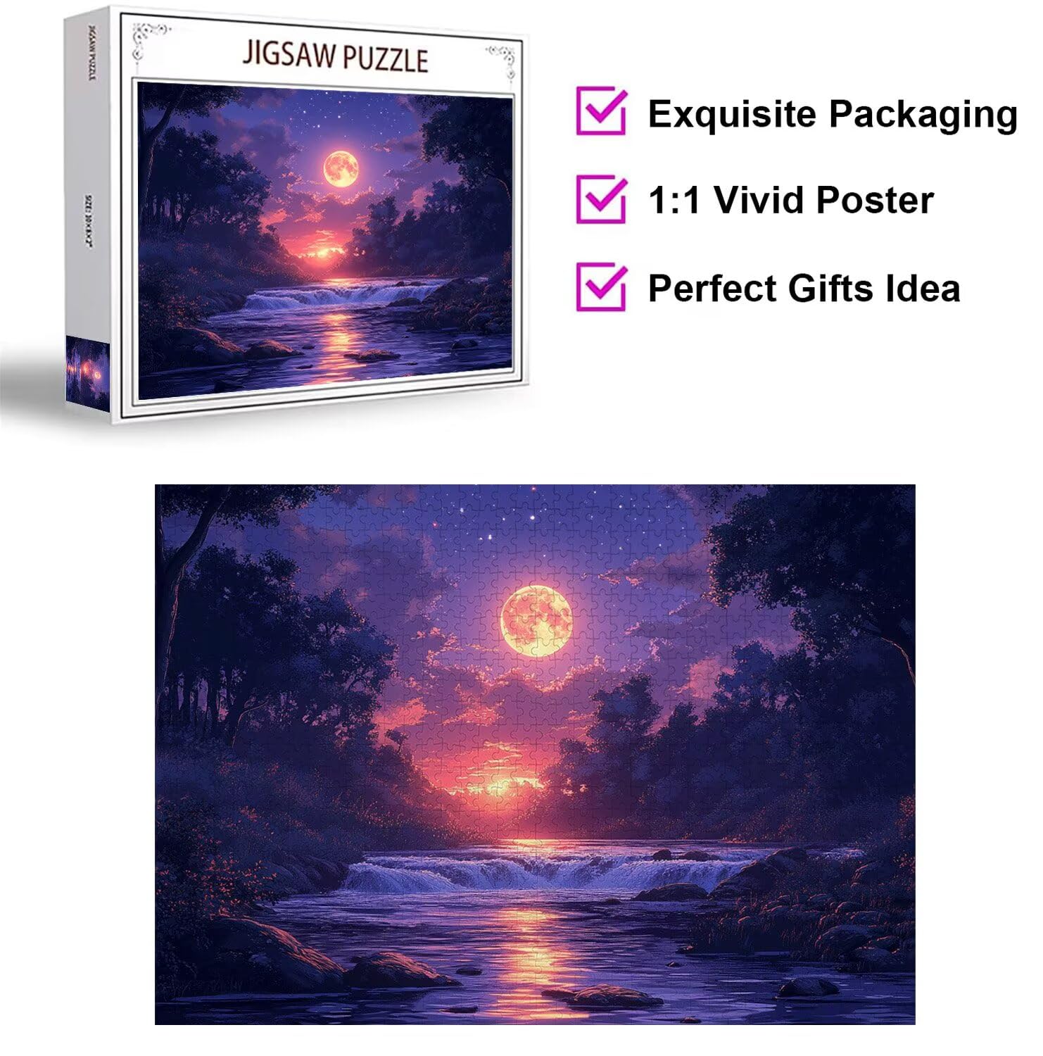 Puzzle 2000 sztuk 99x70 cm, puzzle dla dorosłych księżyc krajobraz, n-849