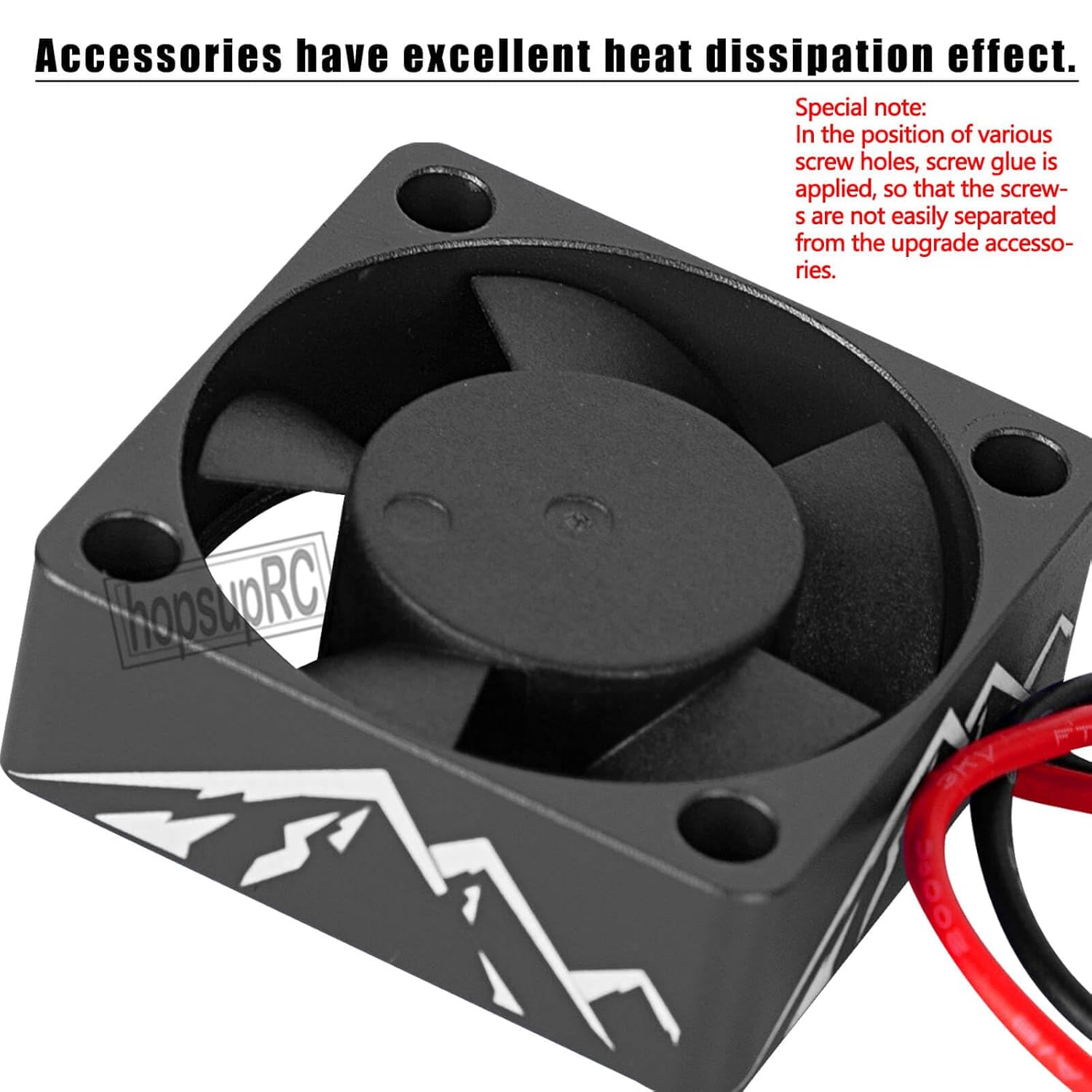 Heatsink High Speed Motor Cooling Fan 28000RPM,30MM Heat Sink with 4.8-8.4V Cooling Fan Upgrades Part for 1/10 1/8 Brushless Motor RC Car 36 42 Series 3660 3650 3670 540 F540 550.Black