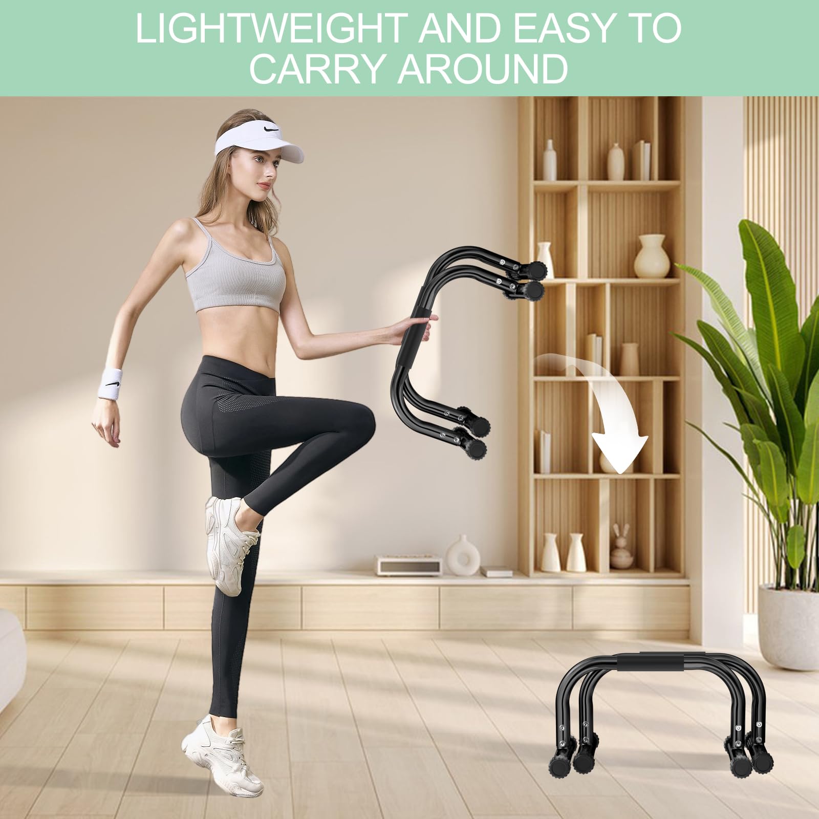Barre Parallèles Paire, Parallettes de Fitness, Barres de Gymnastique, Calisthenics Push Up Bars en Acier pour Musculation, Idéales pour Salle de Sport à Domicile ou Commerciale