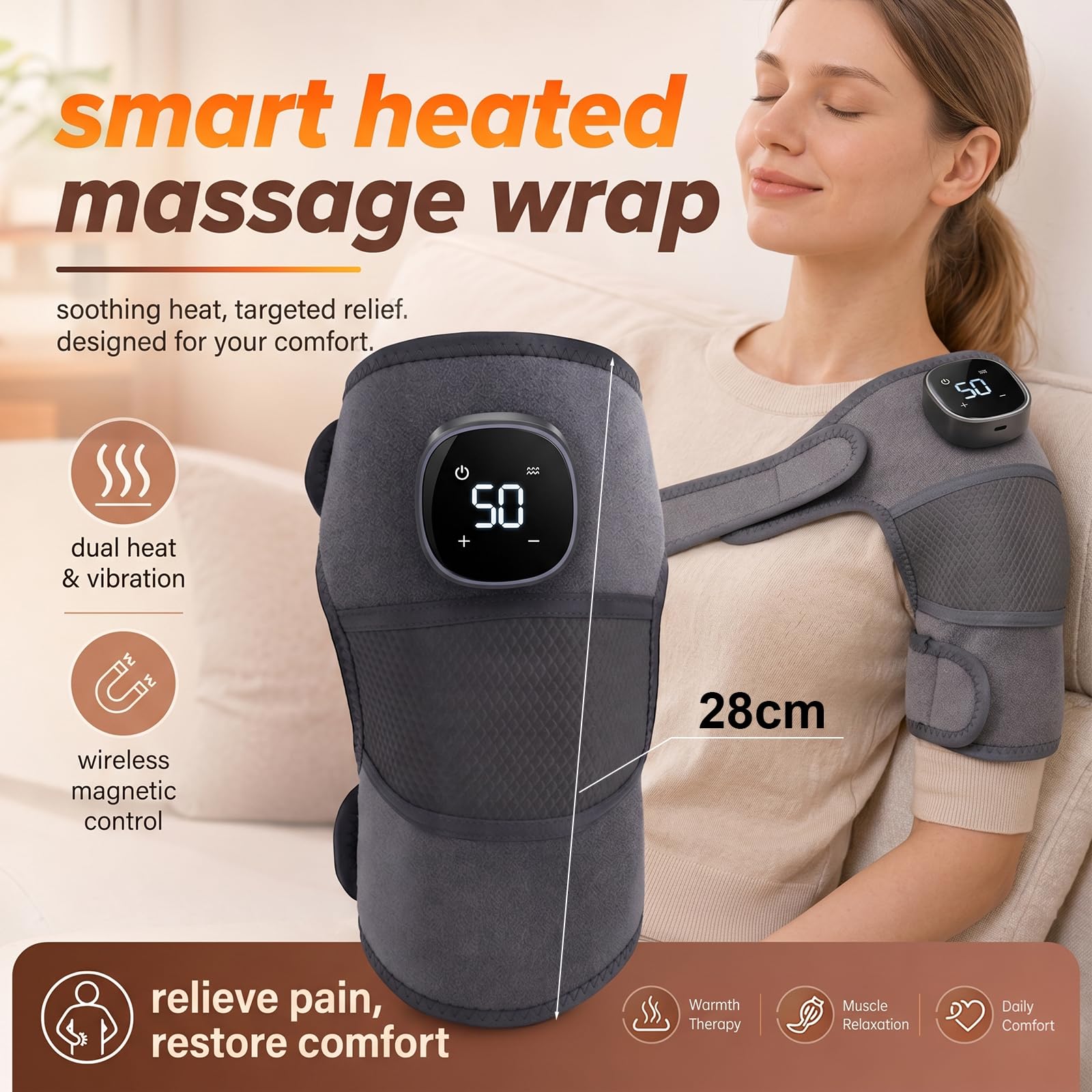 Hewelth Triple Method Schulter-Massagegerät, Hewelth Triple Method Shoulder Massager, Hewelth Schultermassage für Zuhause Büro und Unterwegs