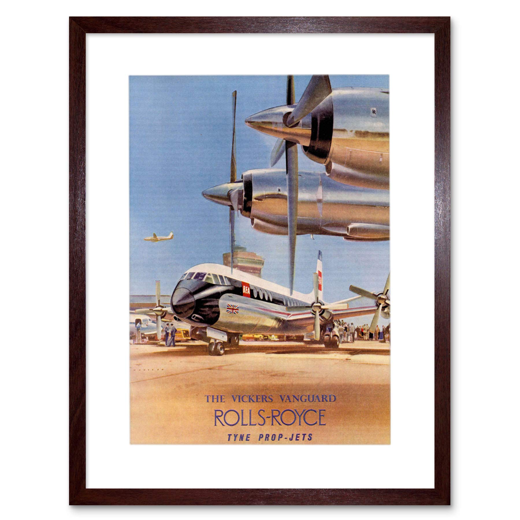 Wee Blue Coo Ad Plane Vickers Vanguard Jets Picture Framed Wall Art Print