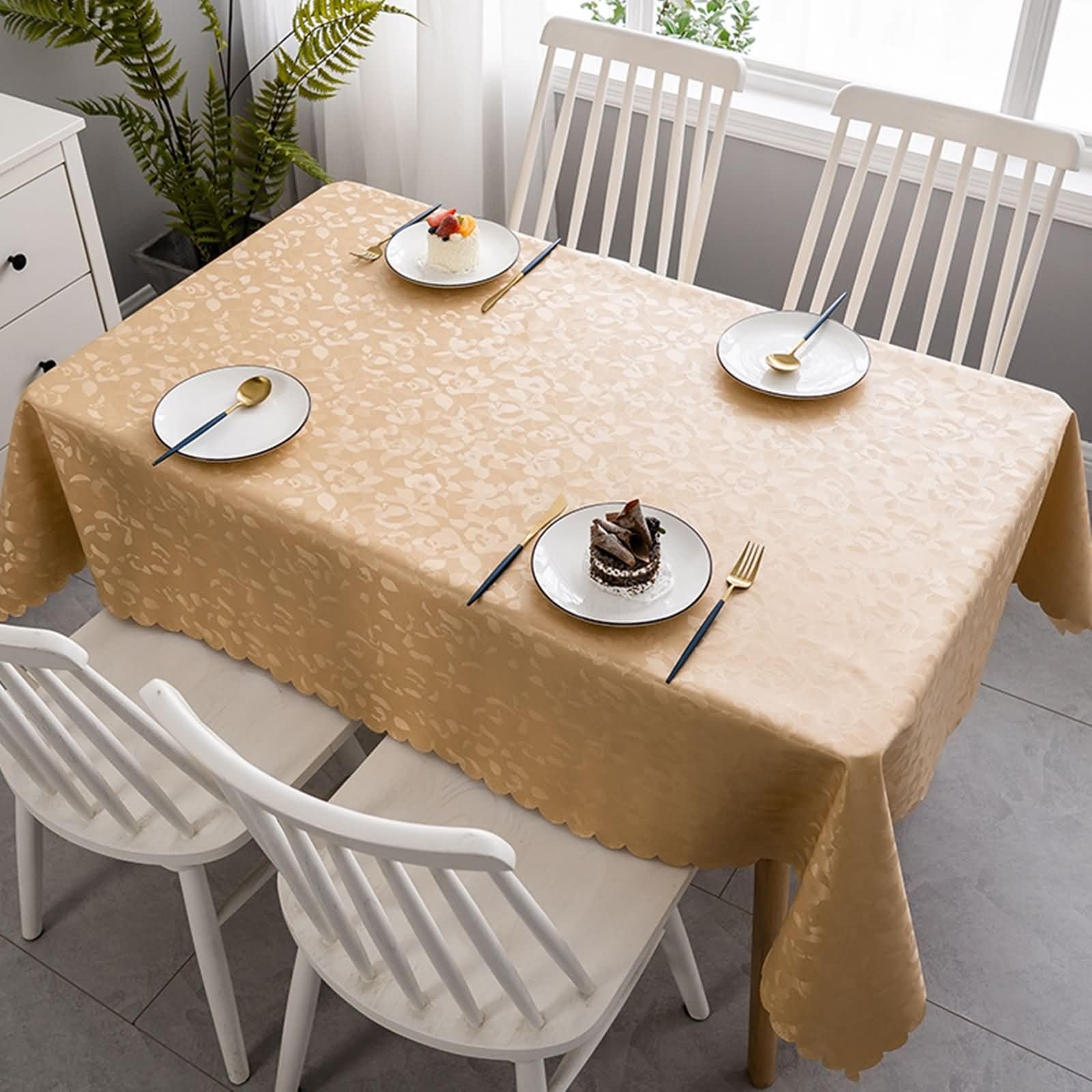 Nappe impermeable PVC contre les taches nappe de table rectangulaire 140x220cm KnSam