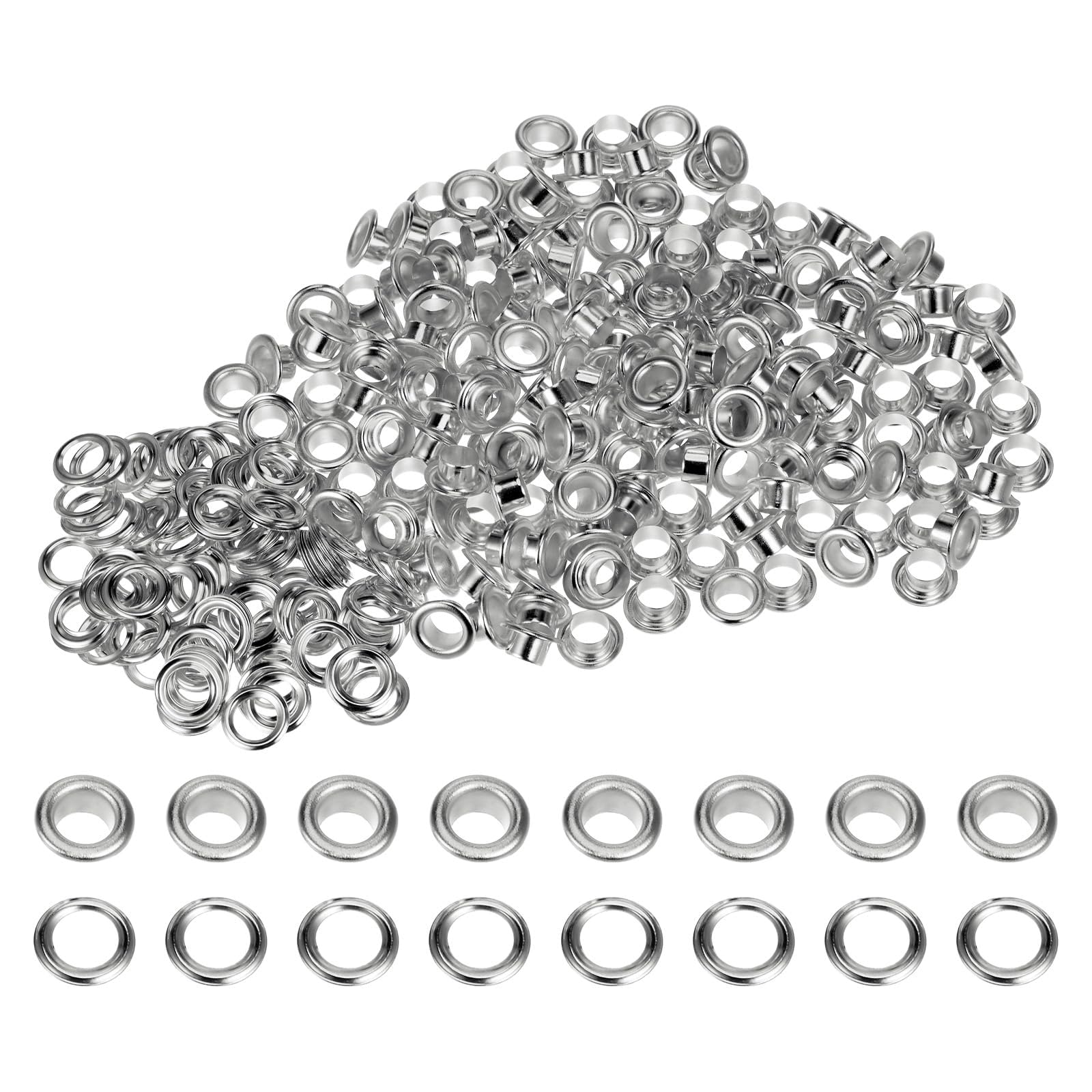 TA-VIGOR 6mm 1/4 Inch Grommets Kit Metal Eyelets with Washers Silver 200pc