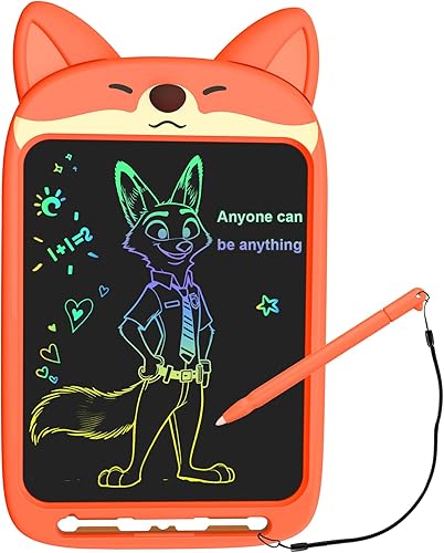 CHAFEGY LCD Writing Tablet 10 Inch, Doodle Board Toy, Cute Fox Drawing Pad for Kids Ages 3-8 - Educational Gift for Christmas & Birthday (Fox)